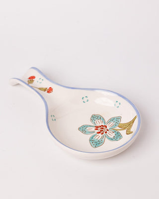 Stripe & Stem Handpainted Ceramic Spoon Rest