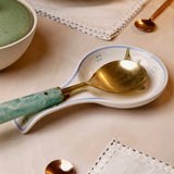 Stripe & Stem Handpainted Ceramic Spoon Rest | The Wishing Chair