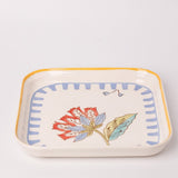 Stripe & Stem Handpainted Square Platter 20.5 cms
