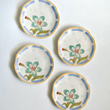 Stripe & Stem Round Snack Plates - Set of 4
