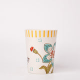 Stripe & Stem Tall Handpainted Ceramic Coffee Mug  355ml