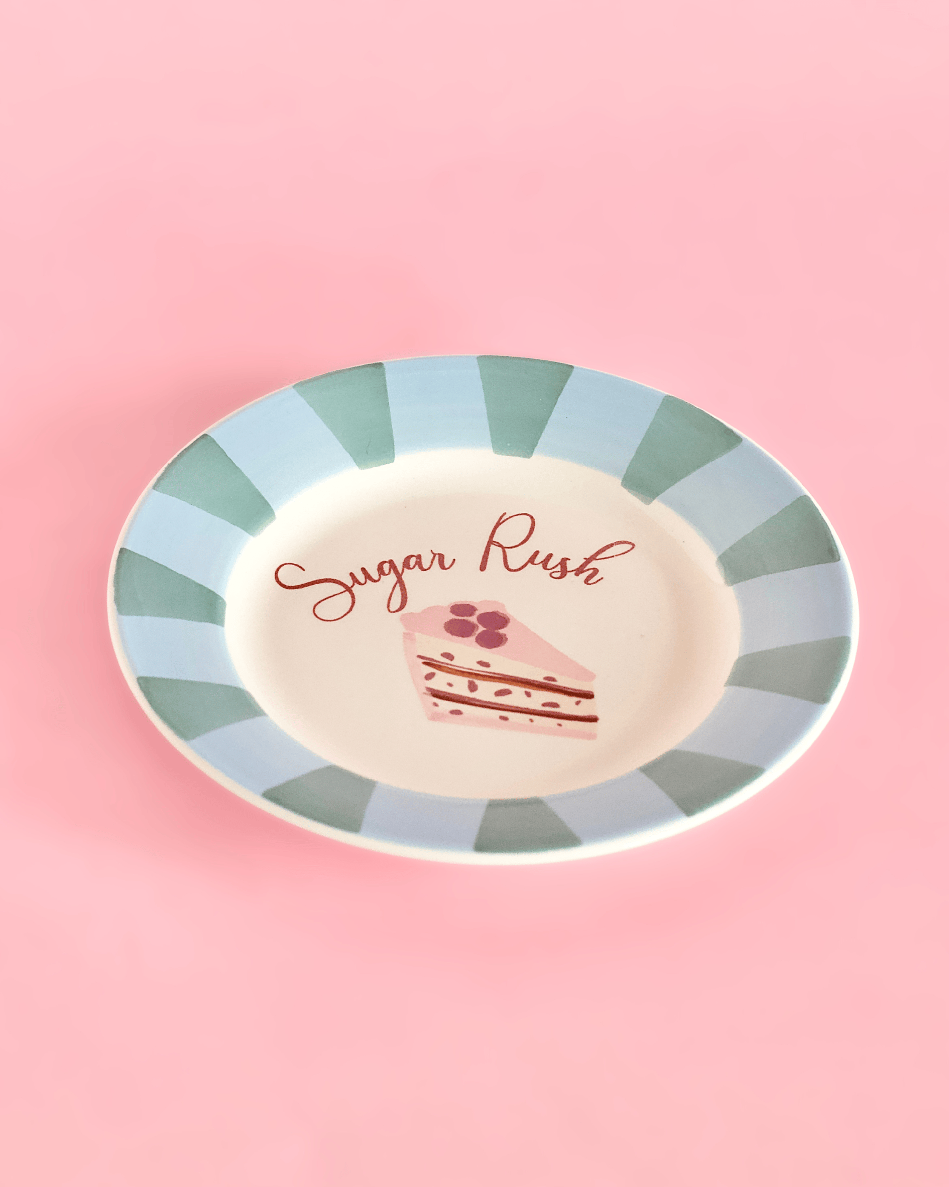 Sugar Rush Handpainted Ceramic Dessert Plate 16.5 cm | The Wishing Chair