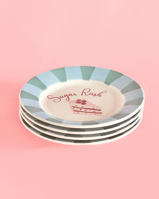 Sugar Rush Handpainted Ceramic Dessert Plate - Set of 4