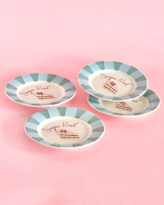Sugar Rush Handpainted Ceramic Dessert Plate - Set of 4