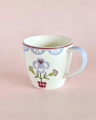 Sundrop Handpainted Ceramic Coffee Mug With Lid 385 ml