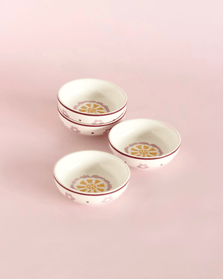 Sundrop Handpainted Ceramic Nut Bowl - Set of 4