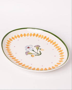 Sundrop Handpainted Ceramic Oval Plate 30 cm
