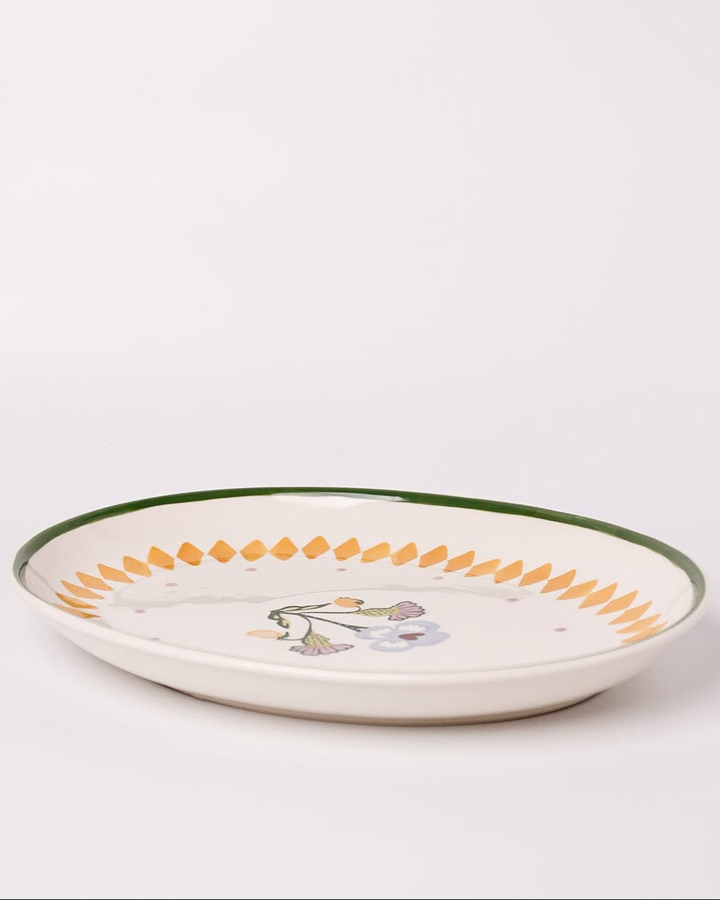 Sundrop Handpainted Ceramic Oval Plate & Nutbowl