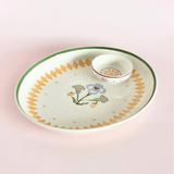 Sundrop Handpainted Ceramic Oval Plate & Nutbowl