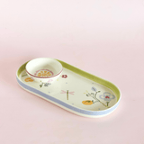 Sundrop Handpainted Ceramic Oval Platter & Nutbowl