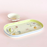 Sundrop Handpainted Ceramic Oval Platter & Nutbowl