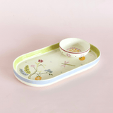 Sundrop Handpainted Ceramic Oval Platter & Nutbowl
