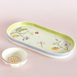 Sundrop Handpainted Ceramic Oval Platter & Nutbowl