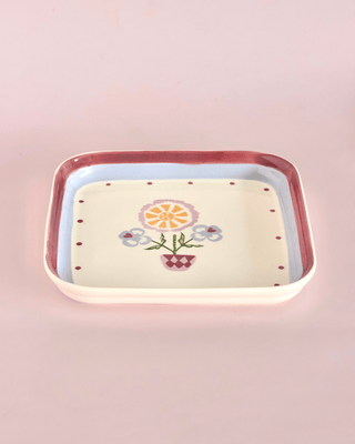 Sundrop Handpainted Ceramic Square Platter 20.5 cm