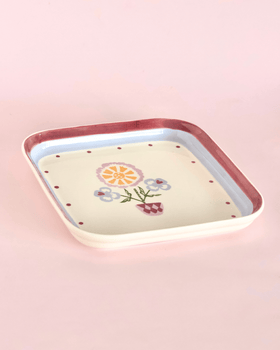 Sundrop Handpainted Ceramic Square Platter 20.5 cm