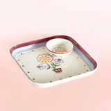 Sundrop Handpainted Ceramic Square Platter & Nutbowl