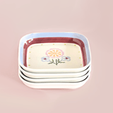 Sundrop Handpainted Ceramic Square Snack Plate - Set of 4 | The Wishing Chair
