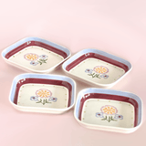 Sundrop Handpainted Ceramic Square Snack Plate - Set of 4 | The Wishing Chair