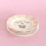 Sweet Tooth Handpainted Ceramic Dessert Plate - Set of 4 | The Wishing Chair