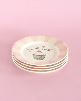 Sweeth Tooth Handpainted Ceramic Dessert Plate - Set of 4