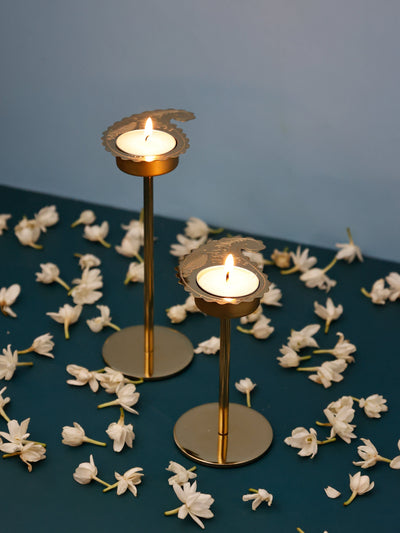 Swirl Tealight Holders with Stand Gift Box - Set of 2