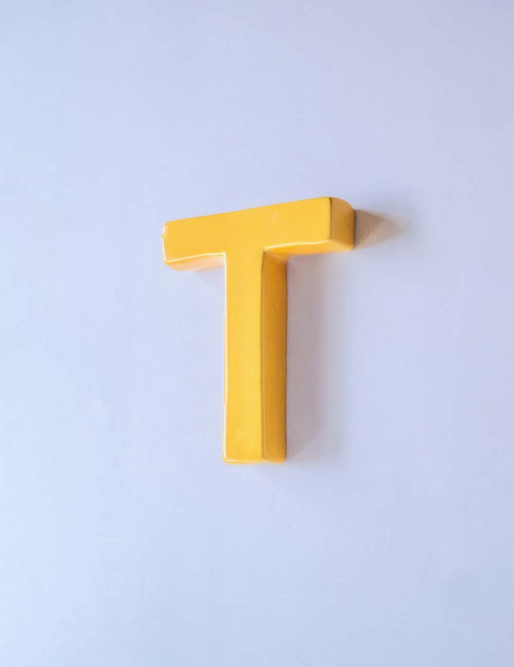  T Mottled Mono Wall Hanging - Mustard A To Z - Mottled Mono Wall Hanging - Mustard A To Z - The Wishing Chair 