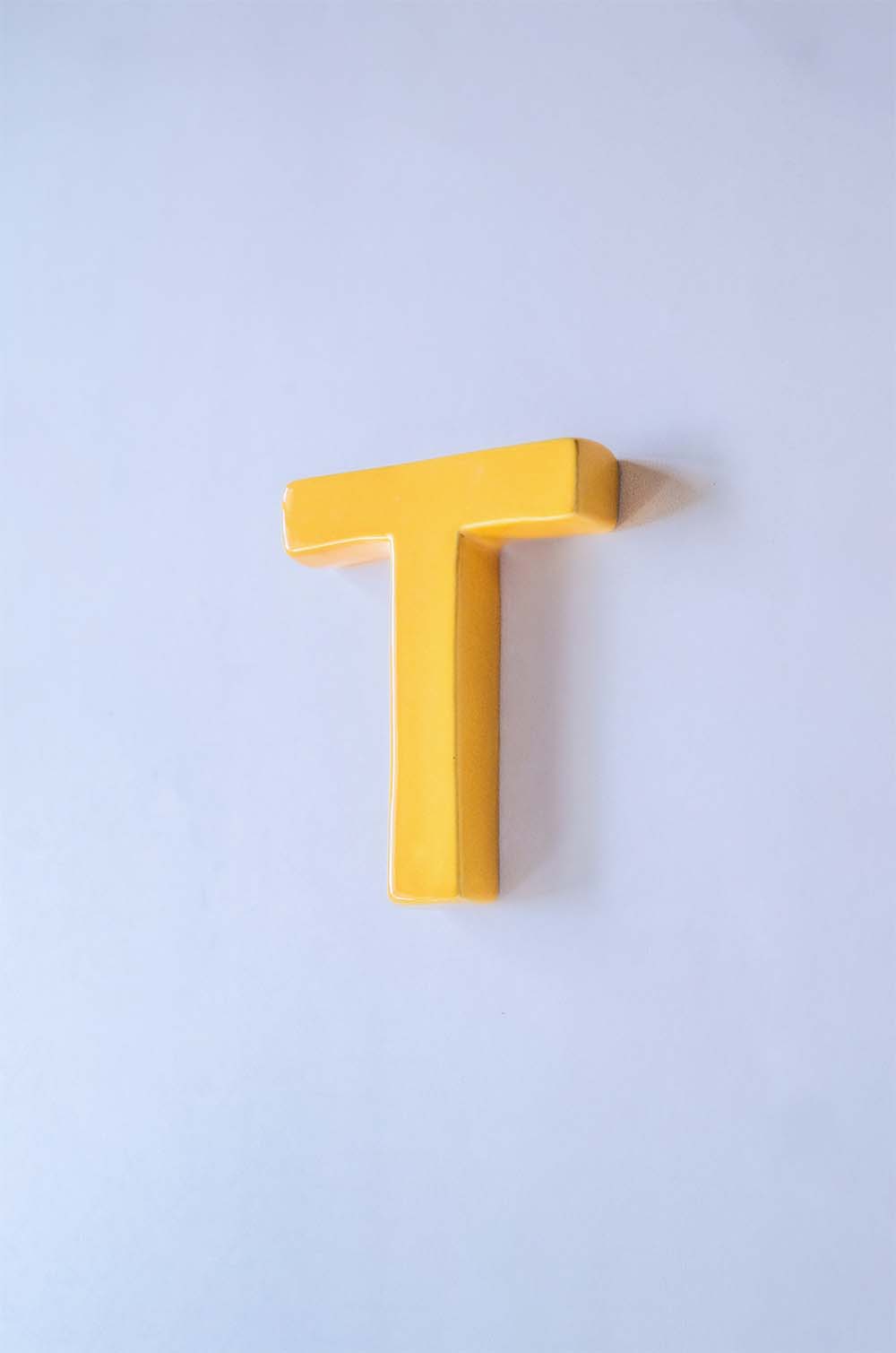 T Mottled Mono Wall Hanging - Mustard A To Z