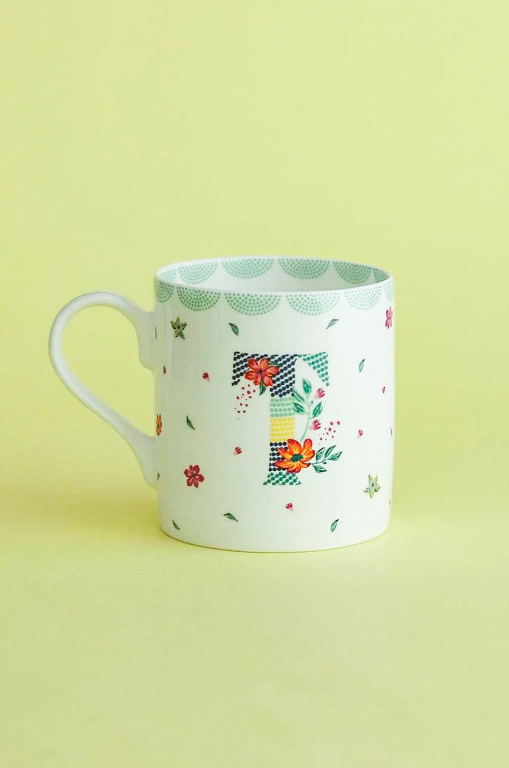 T Polka Dots Monogram Mug - A To Z