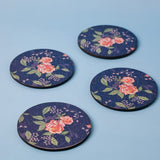 Table linen & Accessories Midnight Rose Wooden Coasters - Set of 4