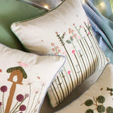 Tall Grass Embroidered Cushion Cover