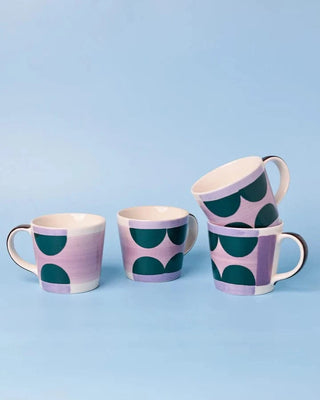 Tea cups & coffee mugs Amelia Hand painted Chai Mugs - Set Of 4