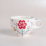 Tea cups & coffee mugs Arunya Hand painted Ceramic Teacup & Saucer -Set of 4