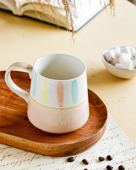 Tea cups & coffee mugs Beige - Coral Splash Hand painted Ceramic Mug