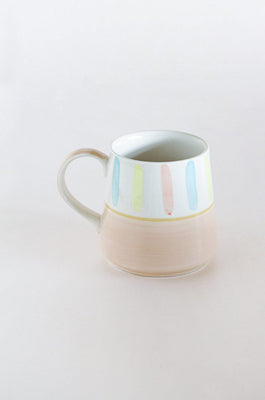 Tea cups & coffee mugs Beige - Coral Splash Hand painted Ceramic Mug