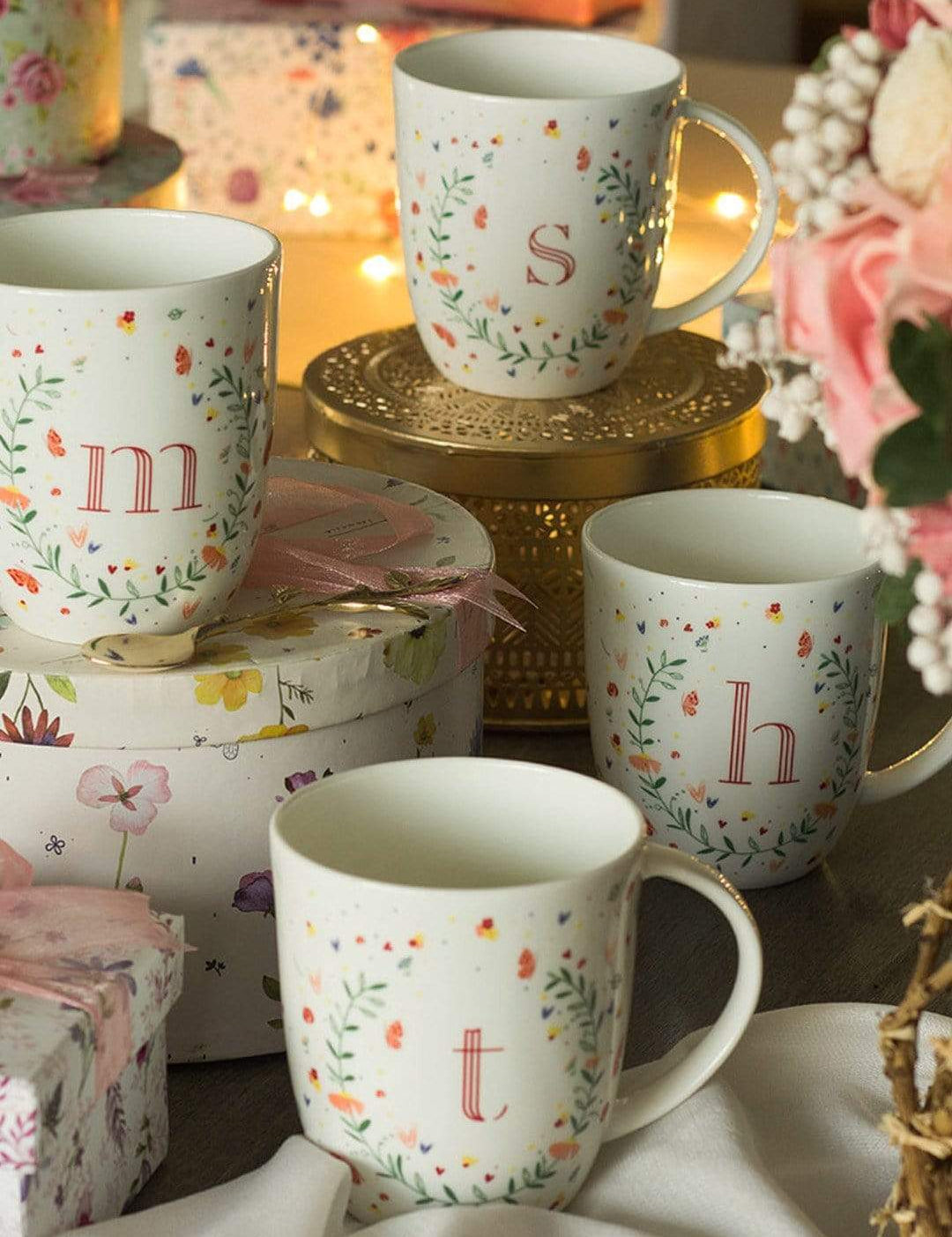 Tea cups & coffee mugs Butterfly Monogram Mug- A To Z