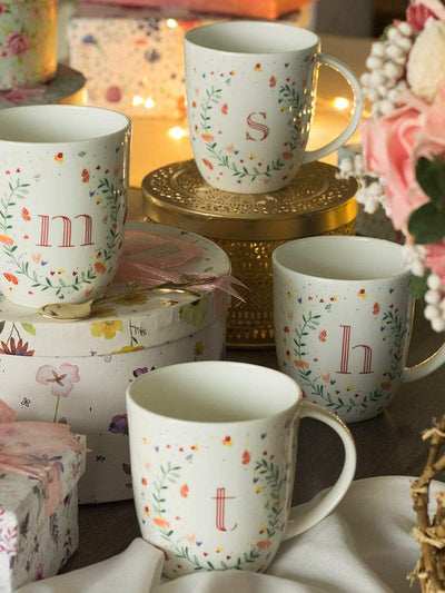 Tea cups & coffee mugs Butterfly Monogram Mug- A To Z