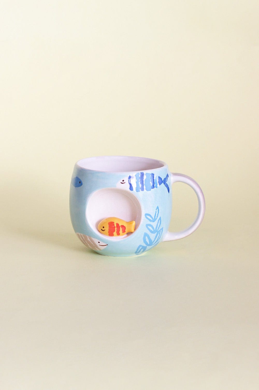 Tea cups & coffee mugs Fish Peek a Boo Handpainted Ceramic Mug