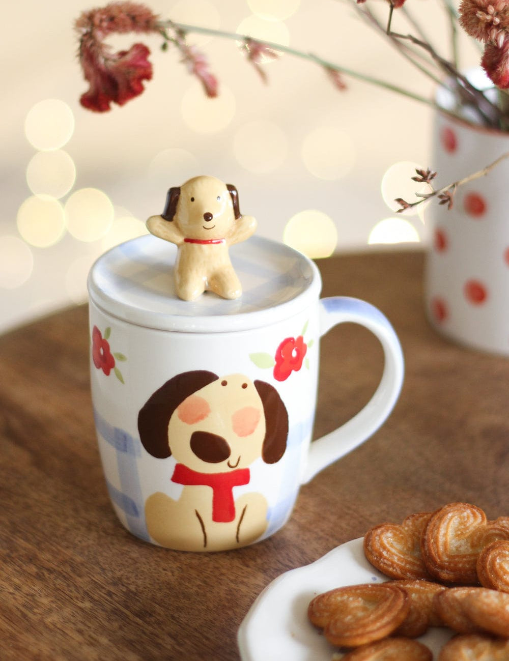 Tea cups & coffee mugs Hey Buddy Handpainted Hot Choco Mug with lid