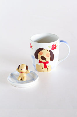 Tea cups & coffee mugs Hey Buddy Handpainted Hot Choco Mug with lid