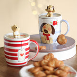 Tea cups & coffee mugs Hey Buddy Handpainted Hot Choco Mug with lid