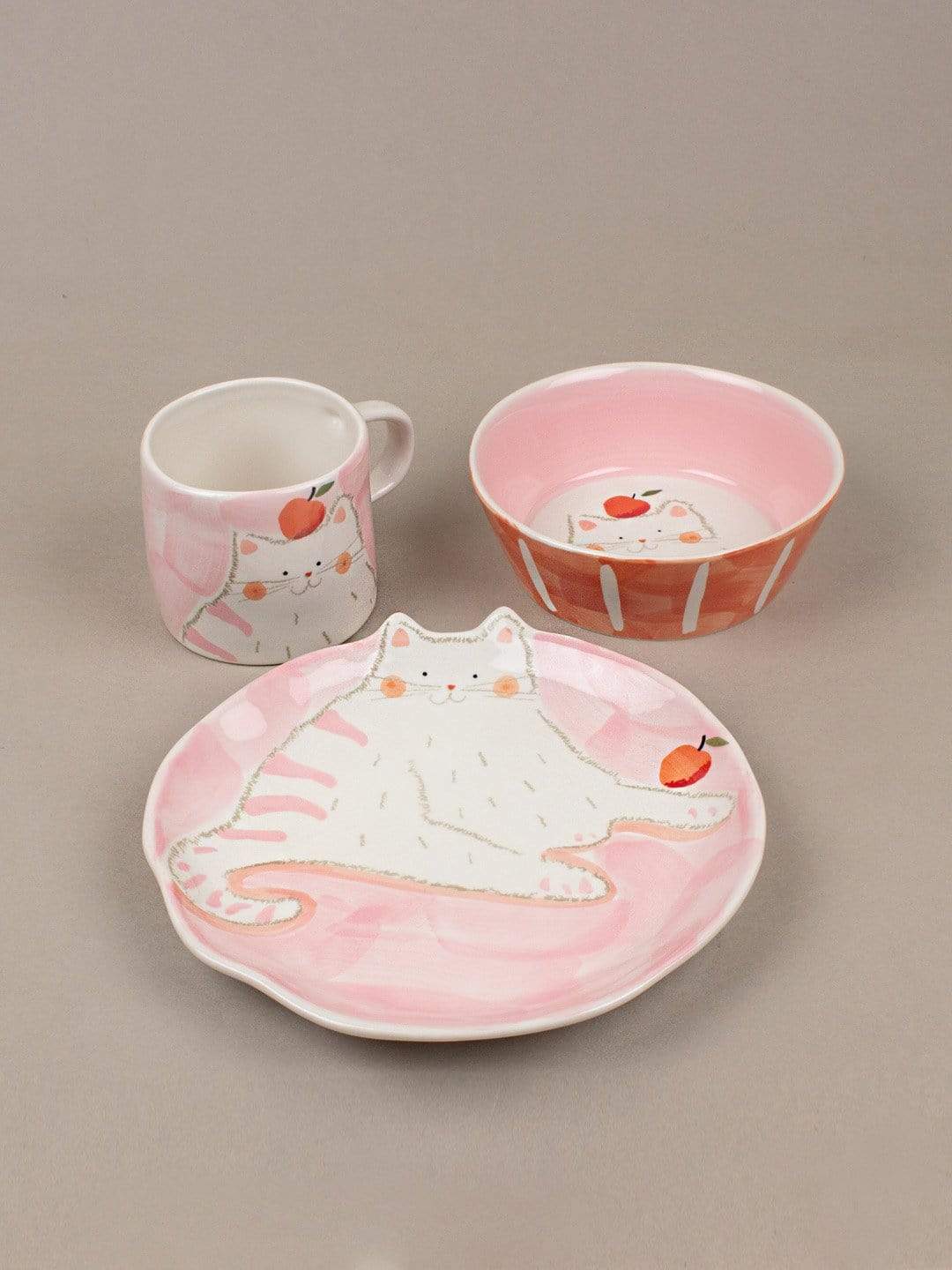 Tea cups & coffee mugs Lazy Cat Breakfast Set - Set Of 3