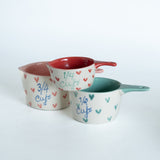 Tea cups & coffee mugs Little Hearts  Measuring Cups -set of 3 - Handpainted Stoneware