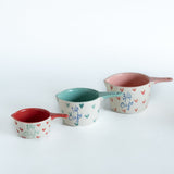 Tea cups & coffee mugs Little Hearts  Measuring Cups -set of 3 - Handpainted Stoneware