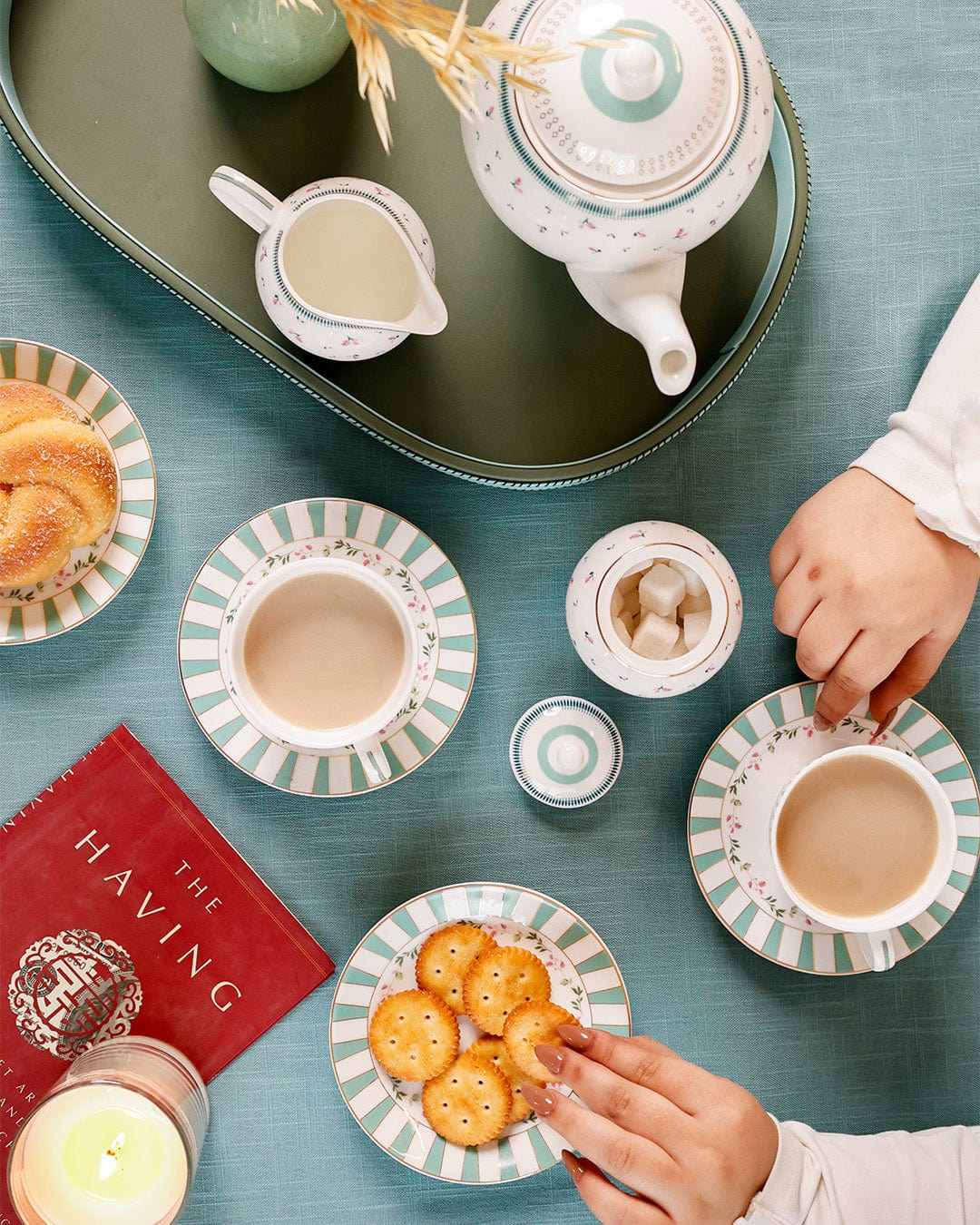 Tea cups & coffee mugs Magique by The Wishing Chair: Portrait of a Rose Teaset 15 pieces