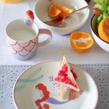 Tea cups & coffee mugs Mermaid Handpainted Breakfast Set of 3