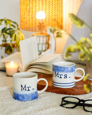 Tea cups & coffee mugs Mr. & Mrs. Handpainted Ceramic Mugs - Set of 2