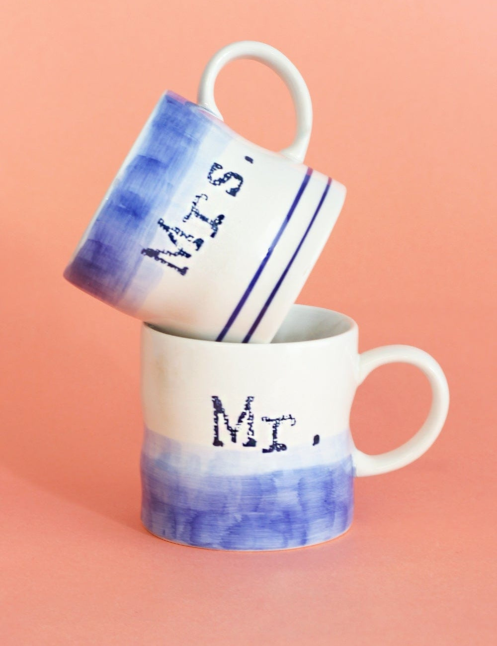 Tea cups & coffee mugs Mr. & Mrs. Handpainted Ceramic Mugs - Set of 2