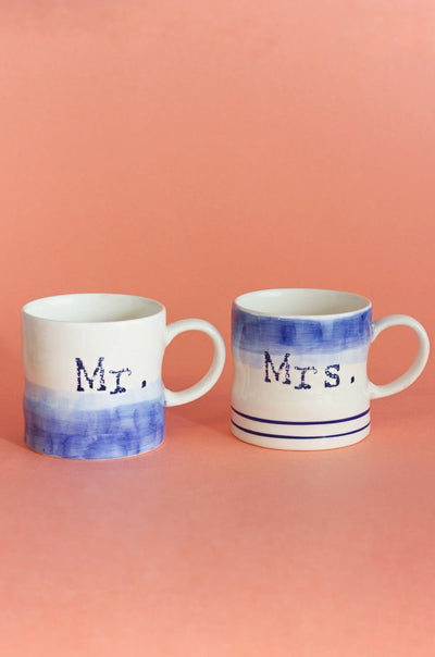 Tea cups & coffee mugs Mr. & Mrs. Handpainted Ceramic Mugs - Set of 2