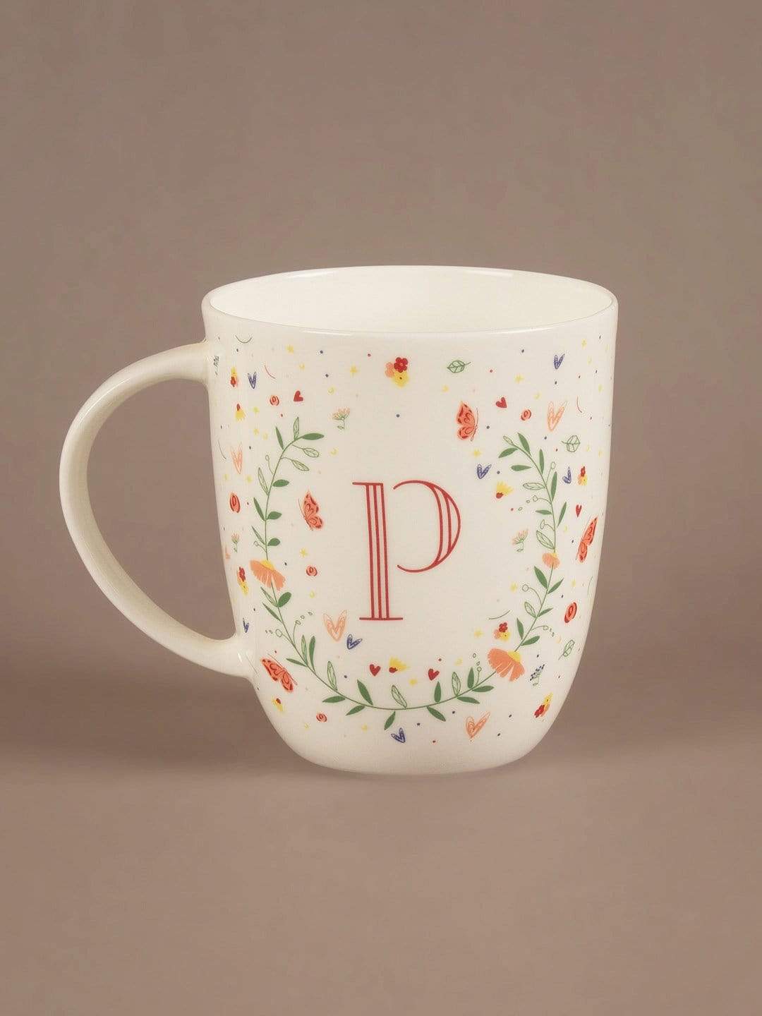 Tea cups & coffee mugs P Butterfly Monogram Mug- A To Z