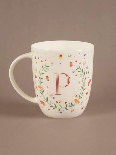 Tea cups & coffee mugs P Butterfly Monogram Mug- A To Z